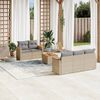 vidaXL Salon de jardin avec coussins 6pcs m&eacute;lange beige r&eacute;sine tress&eacute;e