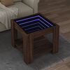 vidaXL Table basse avec LED ch&ecirc;ne marron 53x53x45 cm bois d'ing&eacute;nierie