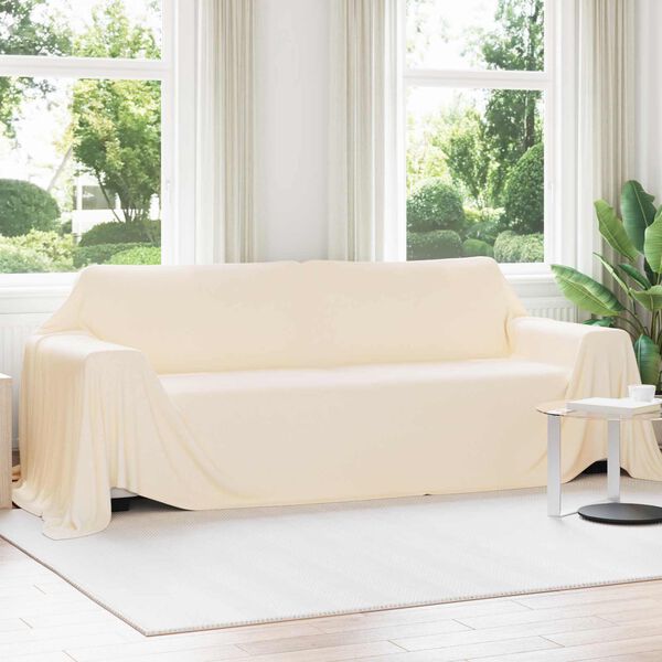 vidaXL Couvertures &agrave; jeter 6 pcs Cr&egrave;me 350 x 270 cm Toison
