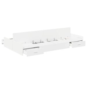 vidaXL Cadre de lit avec rangement avec tiroir Blanc 120 x 190 cm