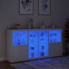 vidaXL Buffet avec lumi&egrave;res LED blanc 202x37x100 cm