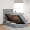 vidaXL Lit avec rangement et matelas Gris clair 90 x 190 cm Polyester