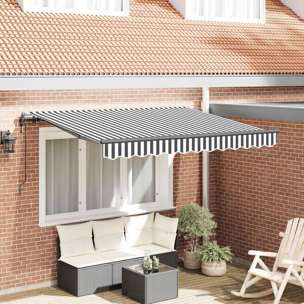 vidaXL Auvent R&eacute;tractable Anthracite 350 x 200 cm tissu