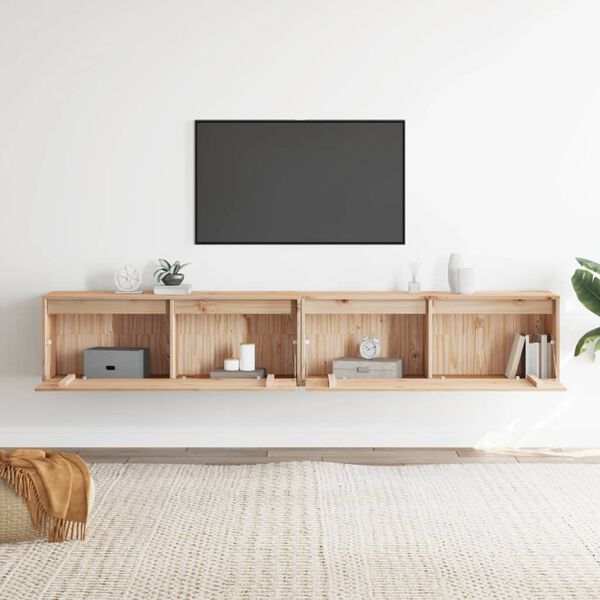 vidaXL Armoires murales 2 pcs 100x30x35 cm Bois de pin massif