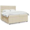 vidaXL Sommier &agrave; lattes de lit avec matelas Cr&egrave;me 200x200 cm Tissu