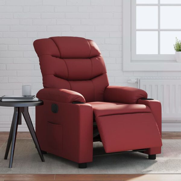 vidaXL Fauteuil inclinable électrique Rouge bordeaux Similicuir