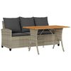 vidaXL Canap&eacute; de jardin 3places coussins et table gris clair polyrotin