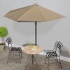 vidaXL Parasol de balcon avec m&acirc;t en aluminium Taupe 300x155 cm Demi