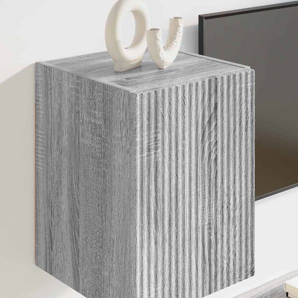 vidaXL Meuble TV mural Gris Sonoma 30 x 31 x 40 cm Bois d'ing&eacute;nierie