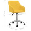 vidaXL Chaise pivotante de salle &agrave; manger Jaune Tissu