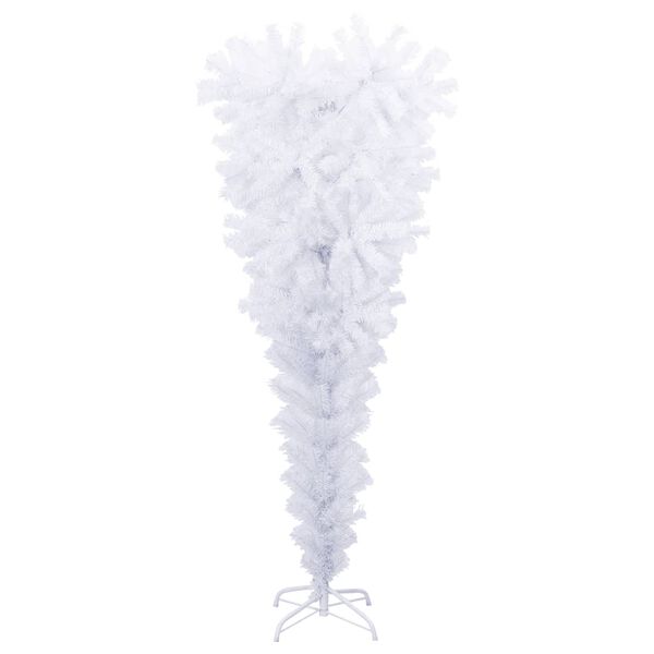 vidaXL Sapin de Noël artificiel renversé avec support Blanc 120 cm