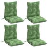 vidaXL Coussins de chaise &agrave; dossier bas lot de 4 mod&egrave;le de feuille