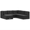 vidaXL Salon de jardin 6 pcs avec coussins Noir R&eacute;sine tress&eacute;e