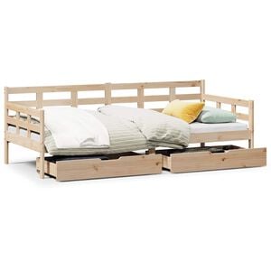 vidaXL Lit de jour avec tiroirs sans matelas 90x200 cm bois massif