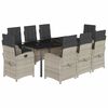 vidaXL Ensemble &agrave; manger de jardin et coussins 9 pcs gris clair rotin