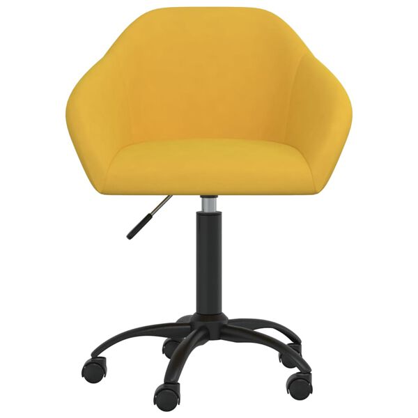 vidaXL Chaise pivotante de salle &agrave; manger Jaune Velours