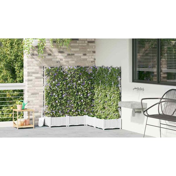 vidaXL Cache-pot de jardin 5 pcs Blanc 120 x 120 x 125,5 cm Acier