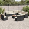 vidaXL Salon de jardin avec coussins 14 pcs noir r&eacute;sine tress&eacute;e