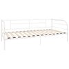 vidaXL Cadre de lit de jour sans matelas blanc m&eacute;tal 90x200 cm
