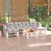 vidaXL Salon de jardin palette 7 pcs avec coussins bois de pin