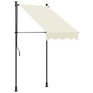 vidaXL Auvent r&eacute;tractable cr&egrave;me 100x150 m tissu et acier