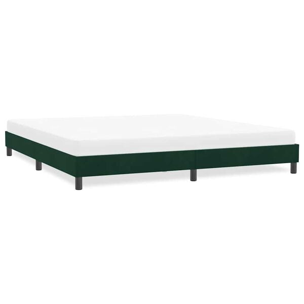 vidaXL Cadre de lit sans matelas vert fonc&eacute; 180x220 cm velours