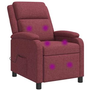vidaXL Fauteuil de massage inclinable Bordeaux Tissu