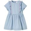 Robe pour enfants à volants bleu doux 104