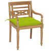 vidaXL Chaises Batavia lot de 2 et coussins vert vif Bois teck massif