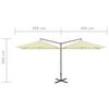 vidaXL Parasol de jardin double avec m&acirc;t en acier Sable 600x300 cm