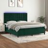 vidaXL Sommier &agrave; lattes de lit matelas et LED Vert fonc&eacute; 180x200 cm