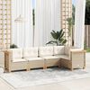vidaXL Salon de jardin avec coussins 5 pcs beige r&eacute;sine tress&eacute;e