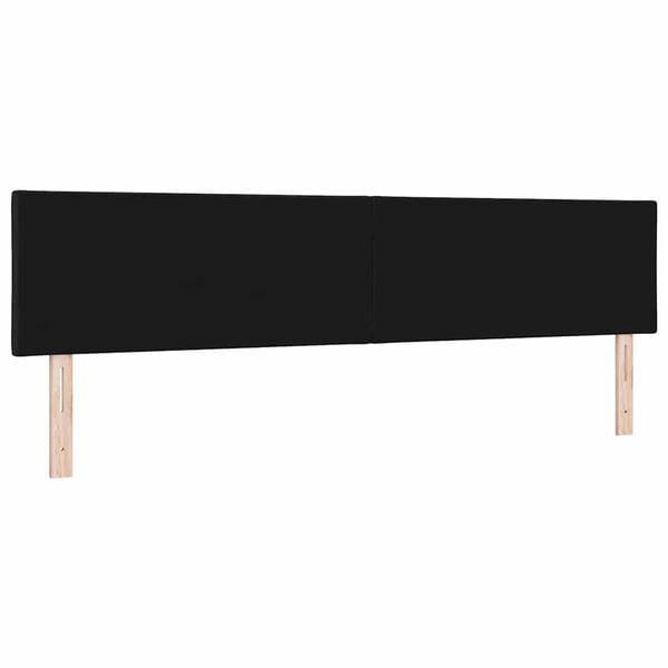 vidaXL T&ecirc;te de lit avec t&ecirc;te de lit Noir 200 cm Cuir synth&eacute;tique