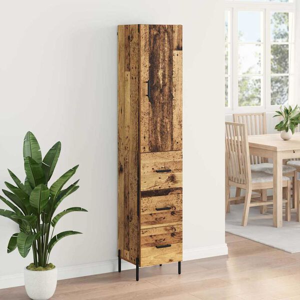 vidaXL Haut Armoire Bois Ancien 34,5 x 34 x 180 cm Bois d'ing&eacute;nierie