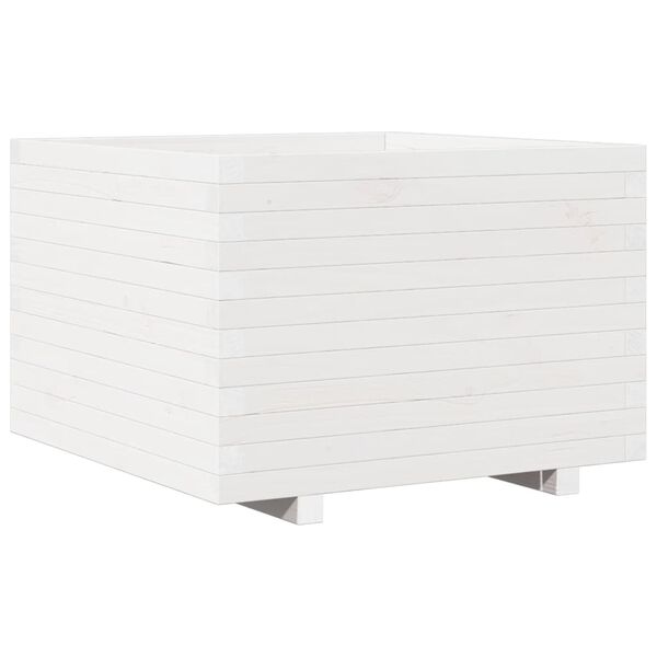 vidaXL Jardini&egrave;re blanc 70x70x49,5 cm bois de pin massif
