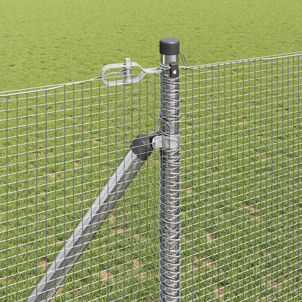 vidaXL Poteau de cl&ocirc;ture. Argent&eacute; 25 x 1,2 m (treillis 12 x 12 mm)