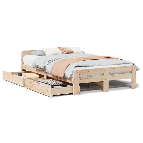 vidaXL Cadre de lit sans matelas 120x200 cm bois de pin massif