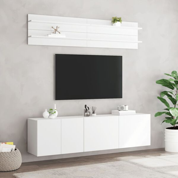 vidaXL Unités murales TV 6 pcs blanc bois d'ingénierie