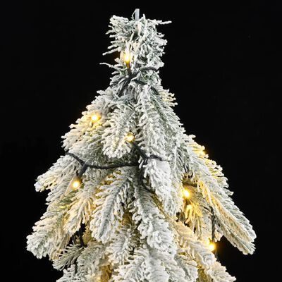 vidaXL Sapin de Noël artificiel 150 LED neige floquée