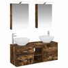 vidaXL Ensemble de mobilier de salle de bain 5 pcs Ch&ecirc;ne fum&eacute;