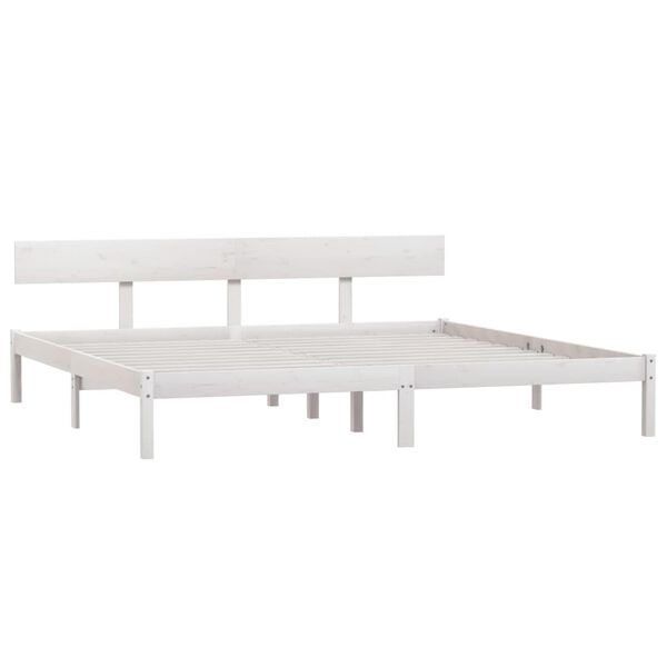 vidaXL Cadre de lit sans matelas blanc bois massif 200x200 cm