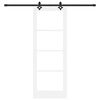vidaXL Porte coulissante Blanc 78 x 211 cm Bois de pin massif et verre