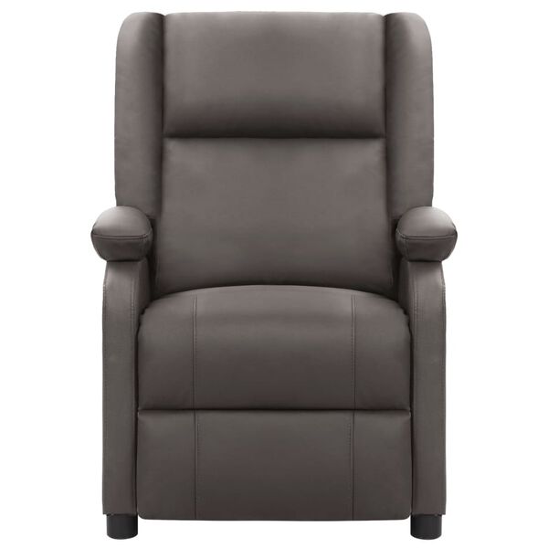 vidaXL Fauteuil de massage gris cuir véritable
