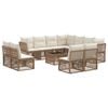 vidaXL Ensemble de canap&eacute; de jardin 12 pcs Beige polyrotin