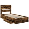 vidaXL Lit de Rangement Ch&ecirc;ne fum&eacute; 90 x 190 cm Bois d'ing&eacute;nierie