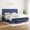 vidaXL Sommier &agrave; lattes de lit avec matelas Bleu 200x200 cm Tissu