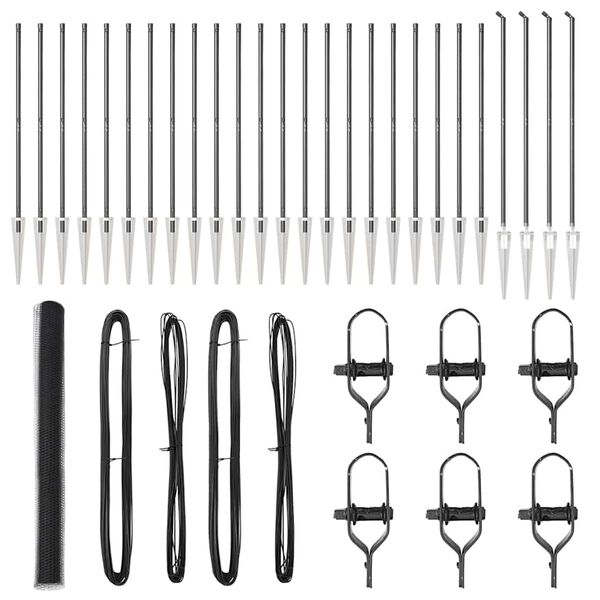 vidaXL Poteau de cl&ocirc;ture. Gris 50 x 1,5 m (maille de 13 mm)