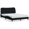 vidaXL Cadre de lit sans matelas Hvar noir 140x200 cm tissu
