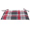 vidaXL Chaises de jardin et coussins &agrave; carreaux rouge lot de 6 Teck
