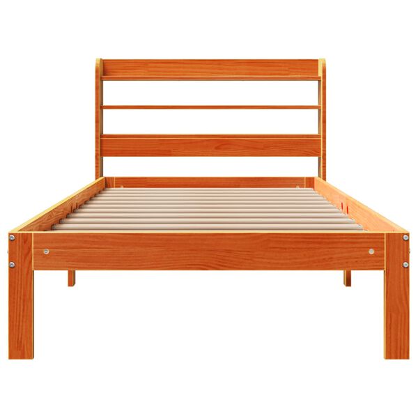 vidaXL Cadre de lit sans matelas cire marron 75x190 cm bois pin massif